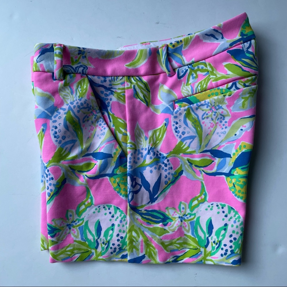 Lilly Pulitzer Callahan Knit Short 5” Casual Stretch Multicolor Pink Size 00 - Picture 3 of 8
